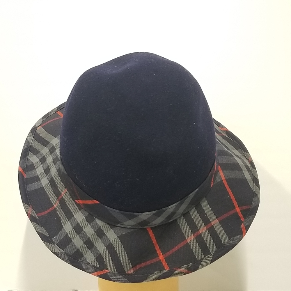 Vintage Auth Burberry felt / check bowler hat. Size Large - Picture 6 of 12